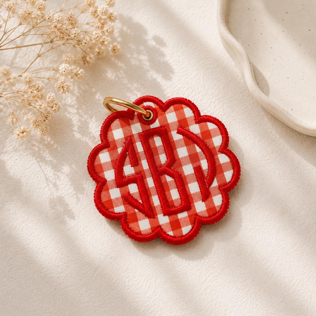 Personalized Embroidered Bag Tag | Custom Name Keychain