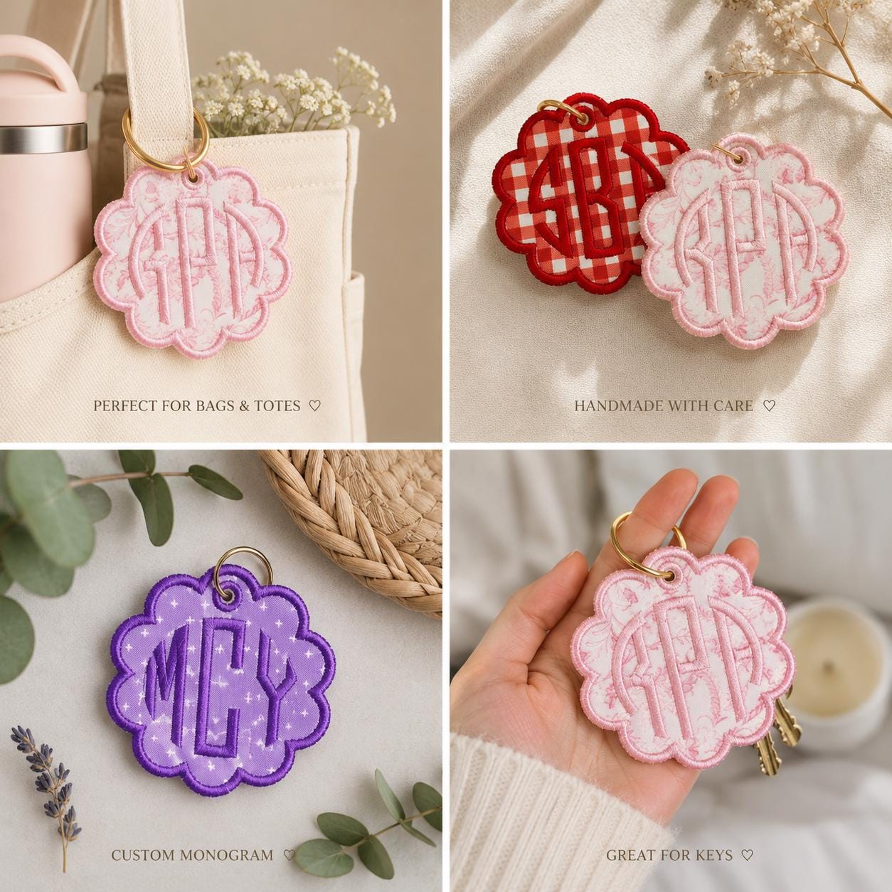 Personalized Embroidered Bag Tag | Custom Name Keychain