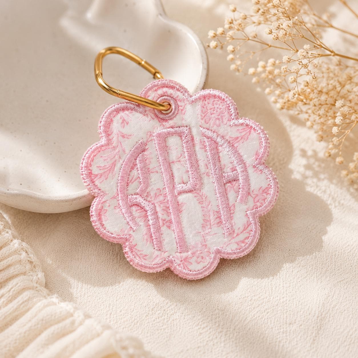 Personalized Embroidered Bag Tag | Custom Name Keychain
